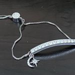 Shine Bright Swarovski Element SilverPlated Celestial Star Moon Slider Bracelet Photo 7