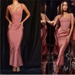 House Of CB  SET‎ Aella top 'Colette' Rose Satin Low Waist Midi Skirt NWOT Size S Photo 12