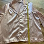 Nasty Gal Rose Gold Satin Pajama Style Long Sleeve Shirt 6 Photo 3