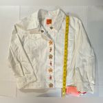 HEARTS OF PALM Womens White Button Up Floral Mimosa Time Jacket Cropped Size 12 Photo 3
