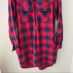 Madewell  Buffalo Check Long Sleeve Dress Red Sz Small Photo 2
