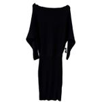 EXPRESS  NWT black ribbed sweater dress off shoulder size M Photo 11