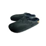 Birkenstock  Black Suede Leather Boston Shearling Clog Slippers Size 9.5 Photo 4