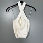 Free People Intimately  Women's Can't Stop Swit Ivory Knit Woven Halter Top - XS Photo 6
