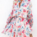 Clarisbelle size large Floral Print Long Sleeve Dress Pink Photo 0