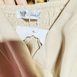 Colombian long beige bodysuit wide leg sleeveless v Photo 13