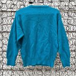 Vintage 80s Pickett and Post Teal Blue Green knit crewneck sweater Size M Photo 1