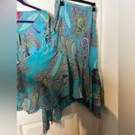 Sunny Leigh Vintage Y2K Blue Paisley Print Handkerchief Skirt and Top Set Sz Med Photo 8