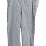 Chico's Women's Blue White Stripe Seersucker Ankle Crop Pants Size 8 Stretch Photo 0