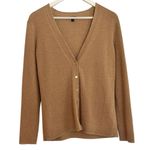 Talbots gold metallic ribbed vneck cardigan sweater m Photo 1