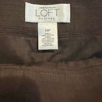 Loft Ann Taylor  Brown and Cream Embroidered Women's Skirt - Flare Pleated Skirt- Photo 1