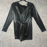 Adrianne Woman Size Large Black Metallic long sleeve romper‎ Photo 0
