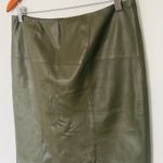 Worth New York Fern Green Leather Seamed Slim Zippered Lined Midi Skirt Luxe 10 Photo 9