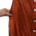 Banana Republic  Buttoned Linen Pencil Skirt Terracotta Sz 8 Photo 3