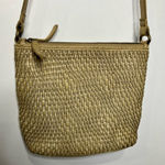 Anthropologie Vilenca Holland cream woven leather crossbody purse 9.5” x 7.5” Tan Photo 0