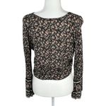 American Eagle  Floral Button Front Crop Top Size Medium Photo 3