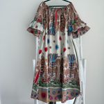 Blanco De Ibiza Dress One Size Off Shoulder Linen Boho Chic Prairie Artsy Resort Size L Photo 2