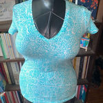 Lilly Pulitzer  Shorely Blue Ice Cake v-neck S knit T-shirt Photo 0