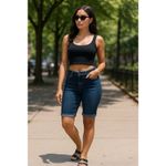 Apt. 9  Women’s Size 6 Bermuda Jean‎ Shorts Dark Wash Stretch Cuffed Denim Photo 9