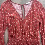 American Eagle Long Sleeve Faux Wrap Daisy Print Romper Medium Photo 1