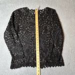 S.M Collection Top Womens S Black Lace Beaded Dressy Embellished Holiday Party Photo 7