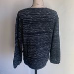 Lucky Brand Twill Embroidered Oversized Boho Black White Sweater Sz Small NWOT Photo 9