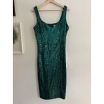Dress the Population  Sloane Green Sequin Midi Dress Size Large Photo 2