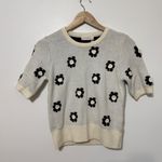By Together  Floral Sweater Top Size Small Cream Black Knit Photo 1