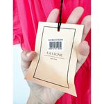 La Ligne Isabelle Gathered Silk Chiffon Hot Pink Puff Sleeve Maxi Dress Sz S NWT Photo 4