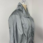 Vintage 80s Lightweight Jacket Shimmer Silver Tudor Court Mid Length Size Medium Photo 3