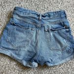 H&M π¦ & Denim High Waisted Shorts Bedazzled Jewel Beading Blue Summer Casual 8 Photo 4