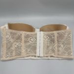Adika  Lace Cream Tan Strapless Bustier Bra Crop Top Size Large Beige Photo 1