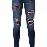 Judy Blue Buffalo Plaid Patch Distressed Skinny Jeans Size 20 Photo 0