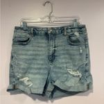 American Eagle Curvy acid wash denim mom shorts from Photo 0