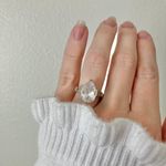 Pear Tapered Baguette Classic Silver Engagement Promise Wedding Ring “Eglantine”Jewelry Photo 11
