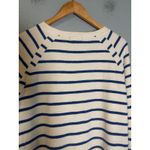 Alex Mill Women's Striped Raglan Long Sleeve Sweatshirt White Blue Size M Photo 5