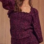 Free People  Smock It To Me Mini Dress Puff Sleeve Plum Floral Size XS NEW Photo 0