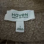 Haven well within cloud fleece half zip pullover sweatshirt taupe women's Small Tan Photo 4