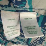 Lilly Pulitzer Elsa Keep On Trunkin Blue & White Elephant Silk Blouse Women’s XS Photo 4