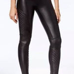 Spanx Faux Leather Moto Leggings Black Full Length Shaping Legging Size XS Photo 0