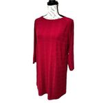 J. Jill M Wearever Collection Red Textured Knit Tunic Dress Minimalist Academia Size M Photo 1
