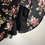 Brooks Brothers  Black Red Floral Long Sleeve Dress Womens 14 Mini Fall Preppy Photo 3