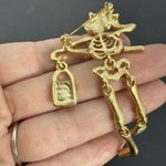 Danecraft Skeleton Pin Brooch Brushed Gold Dangle Halloween Moving Dancing Photo 12