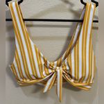 Mustard White Tie Bikini Top Women's Sz Small Gold Photo 0
