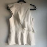 Cushnie et Ochs  white tank diagonal ruffle silk top size 10 designer Photo 6