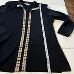 Misook  Womens Size Medium Black Tan Open Cardigan Long Sleeve Blazer Knit Jacket Photo 5