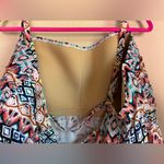Cacique  Boho Aztec Print Bandana Hem Adjustable Strap Tankini Top 28 Photo 6