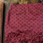 Lulus Nice Try Red Paisley Print Satin Ruffled Mini Skirt Photo 3