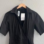 ZARA Stretch Poplin Dress in Black Photo 4