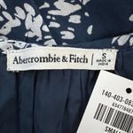 Abercrombie & Fitch Abercrombie Fitch Shirt Womens Small Navy Blue White Floral Peasant Blouse Boho Photo 6